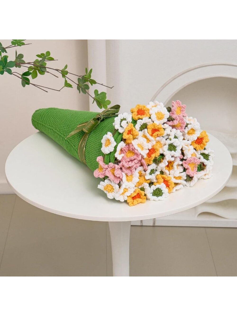 Lightweight Floral Crochet Throw Blanket - 40" Cute Gift for Women, Moms